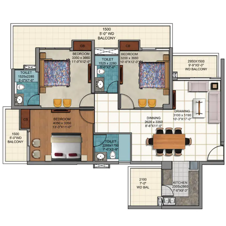 3 bhk luxury apartment in greater noida