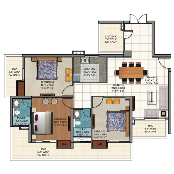 3 bhk luxury apartments in greater noida