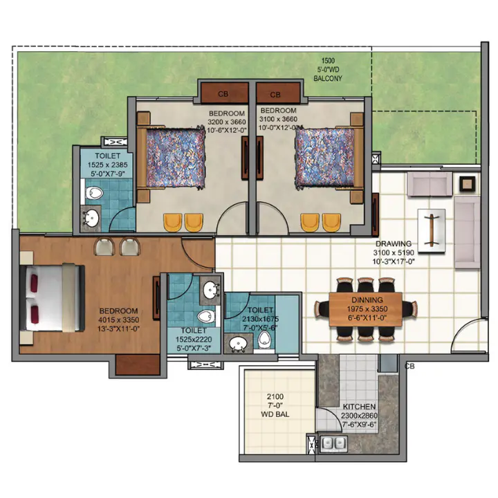 Floor plan of Aigin Royal