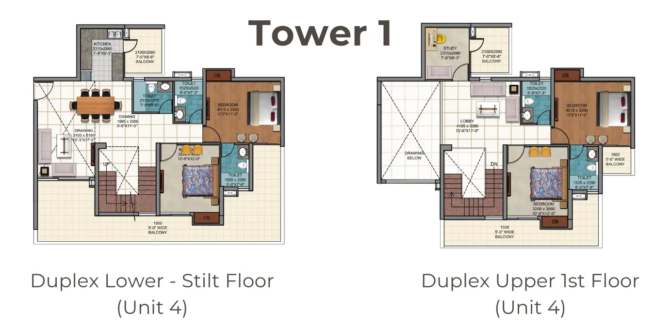 Duplex 3625 Sq ft Grand Floorplan